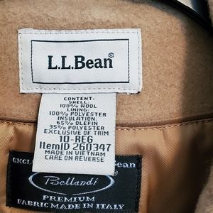 LL Bean Camel Cashmere Wool Coat